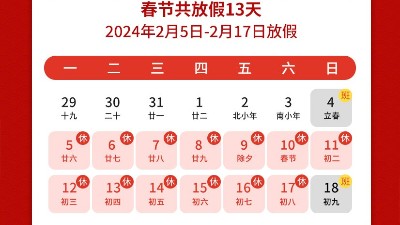 瑞龍呈祥，新年新禧丨靈科超聲波2024年春節放假通知